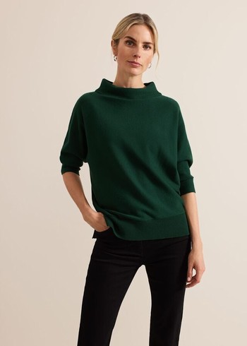 Phase Eight Salima Funnel Neck Knitwear Green Australia | EO5410962